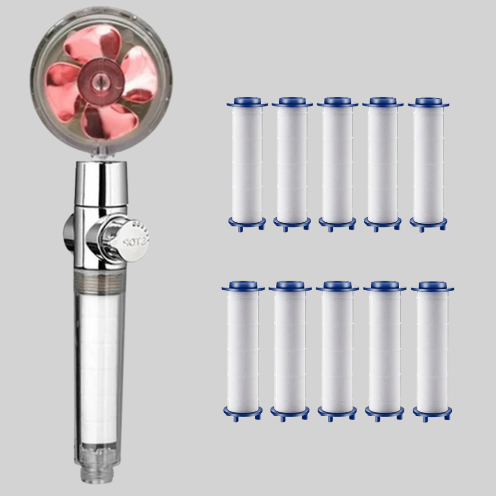 Shower Head with Rotating Propeller  High-Pressure Rain Effect