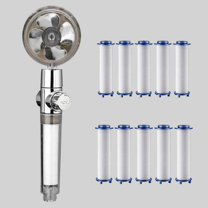 Shower Head with Rotating Propeller  High-Pressure Rain Effect