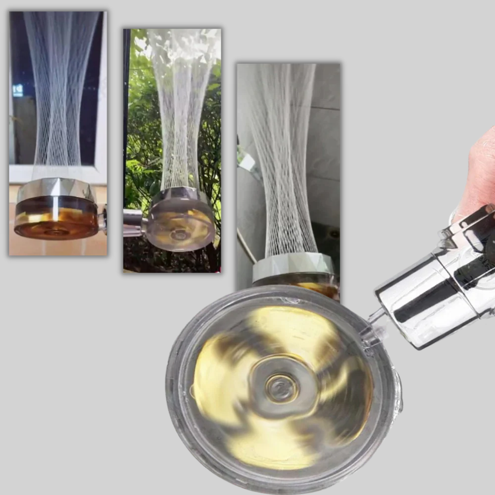 Shower Head with Rotating Propeller  High-Pressure Rain Effect