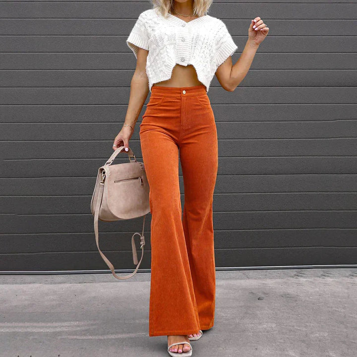 Women’s Flared Trousers with High Waist for Summer