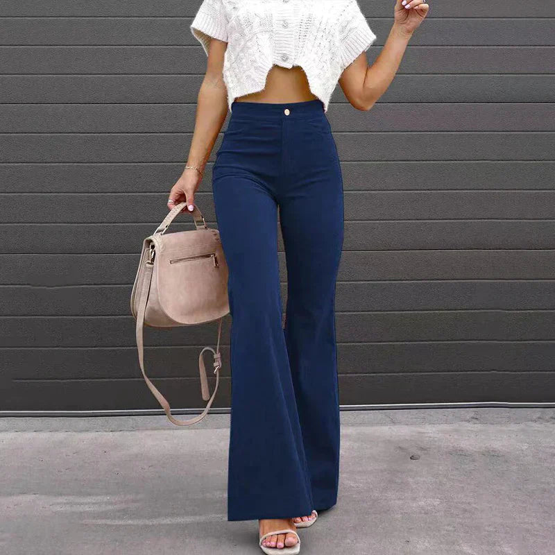 Women’s Flared Trousers with High Waist for Summer