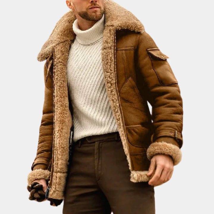 Aviator Leather Winter Jacket Timeless Warmth with a Rugged Edge