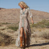 Women’s Paisley Print Maxi Dress with Side Slit