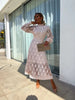 Women’s Midi Dress with Long Sleeves and High Neck