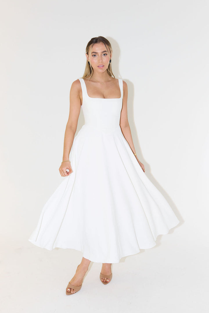 Women’s Sleeveless Square Neck Midi Dress