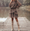 Women’s Tiered Ruffle Mini Dress with Floral Print