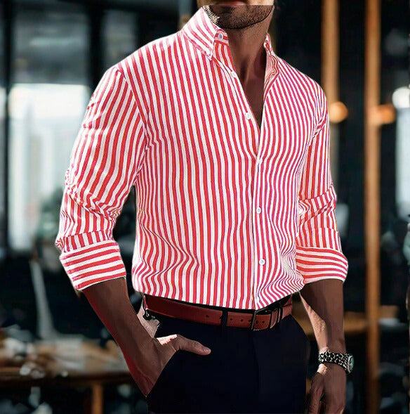 Men's Striped Button-Down Shirt