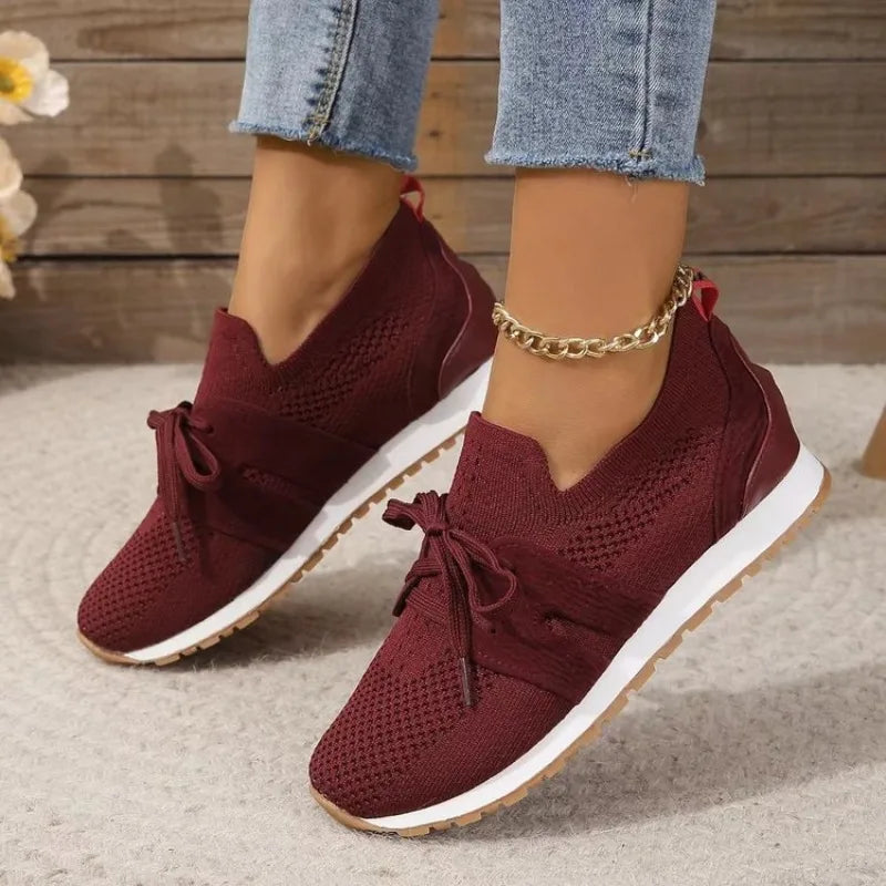 Women’s Mesh Lace-Up Sneakers for Summer