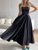 Women’s Summer Midi Dress with Square Neck and Sleeveless Cut