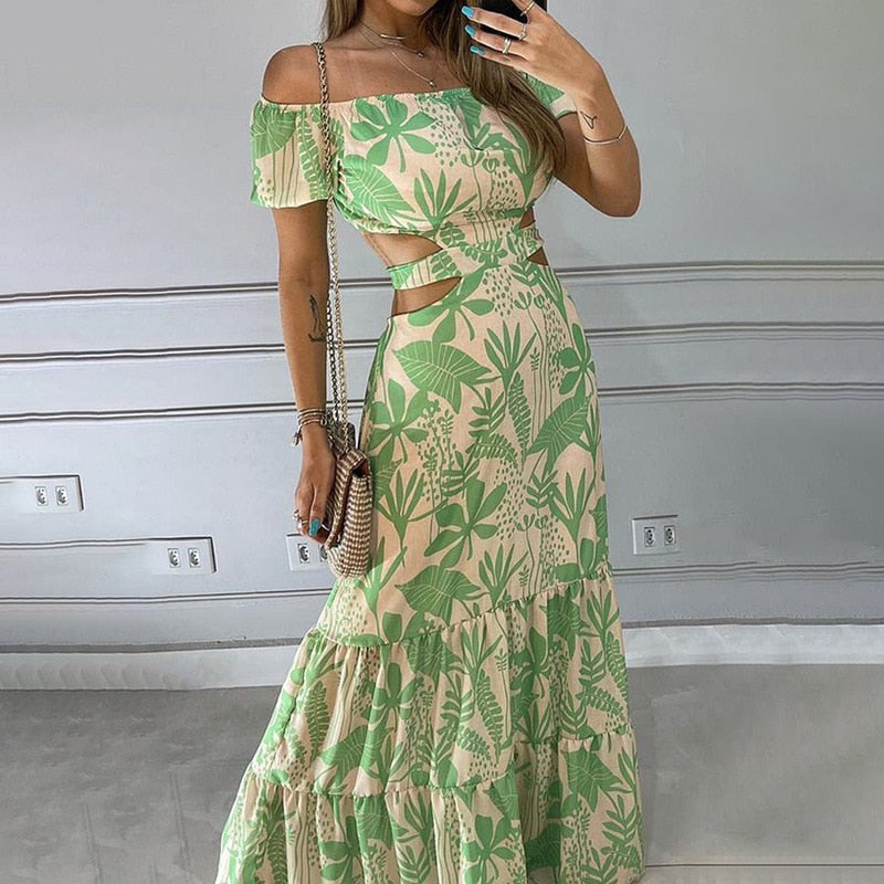 Women’s Midi-Length Off-Shoulder Dress