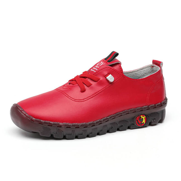 Vegan Leather Lace-Up Shoes for Women