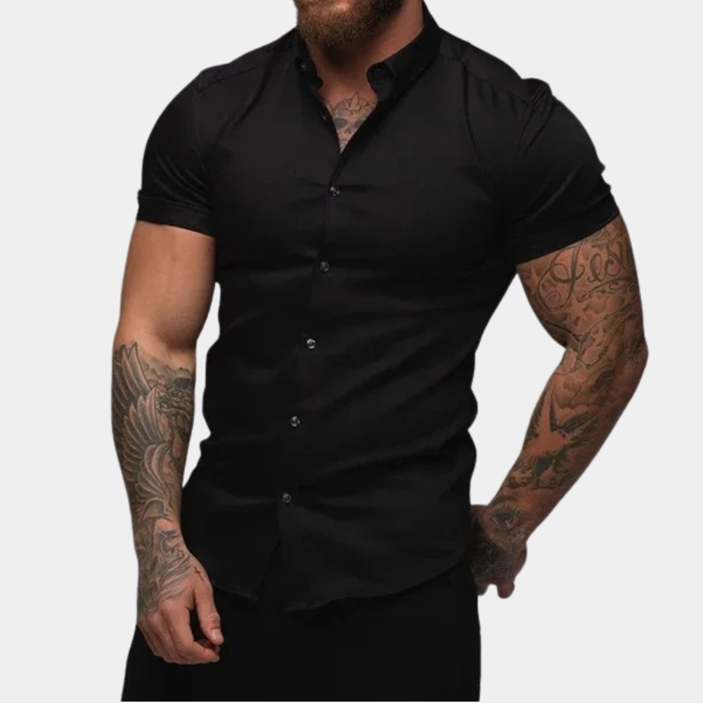Men’s Short-Sleeve Casual Button-Down Shirt