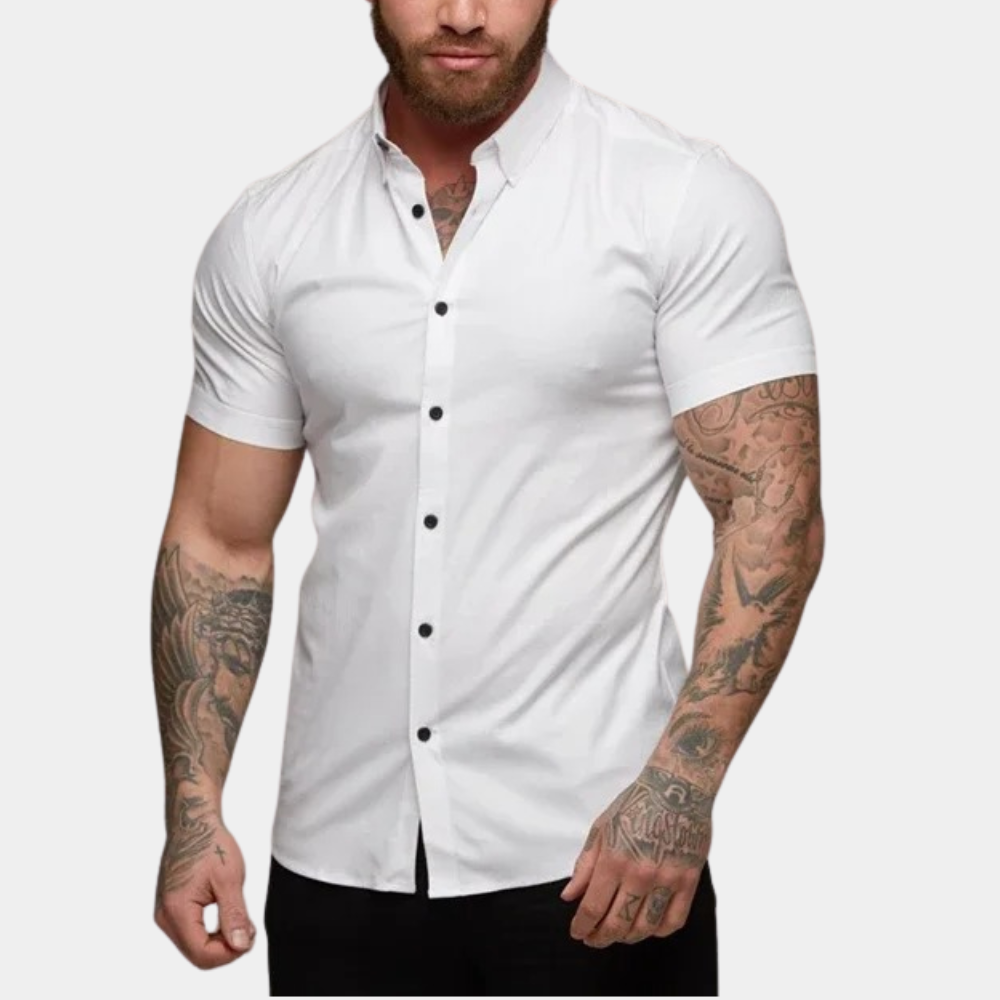 Men’s Short-Sleeve Casual Button-Down Shirt