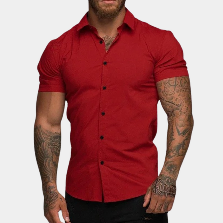 Men’s Short-Sleeve Casual Button-Down Shirt