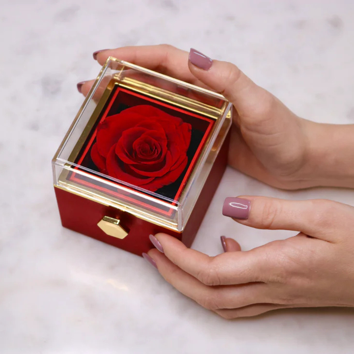 Eternal Rose With Custom Engraved Necklace