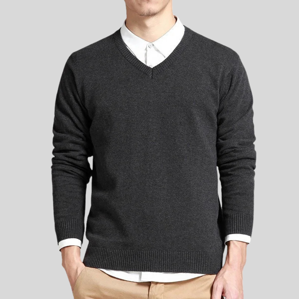 Men’s V-Neck Cotton Sweater