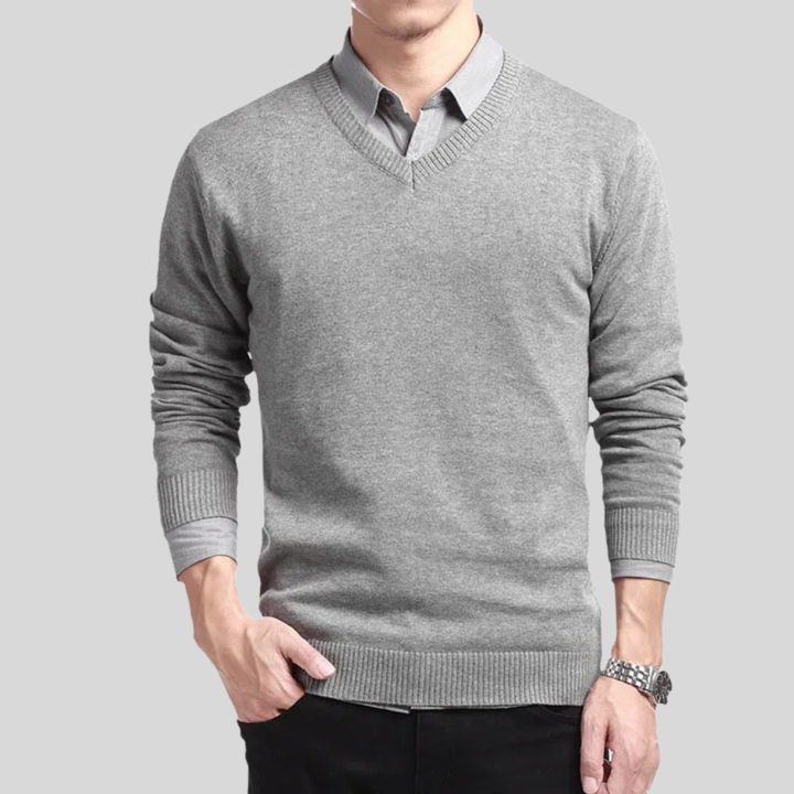 Men’s V-Neck Cotton Sweater
