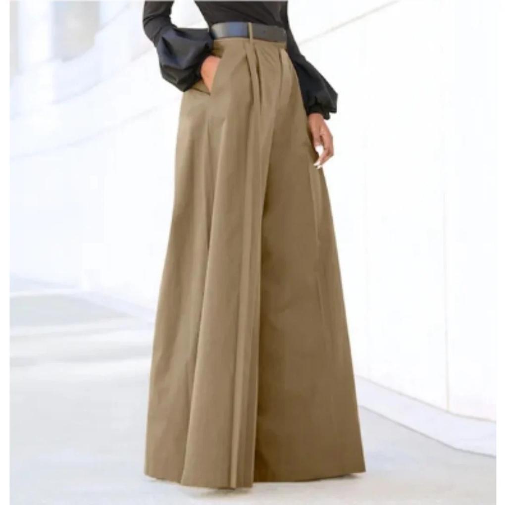 Solid-Colour Wide-Leg Women’s Trousers – Relaxed Fit