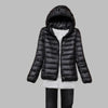 Ultra-Light, Packable Down Coat with Hood for Women