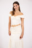 Women's Boho Set with Off Shoulder Top and Smocked Skirt