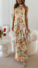 Women's Floral Maxi Dress with Halter Neck and Tie Knot at the Back