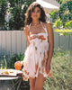 Women's Floral Mini Dress with Ruffles Skirt and Halter Neck