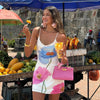Women's Floral Mini Dress with Spaghetti Strap