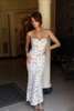 Women's Lace Dress with Scalloped Neckline and Spaghetti Straps