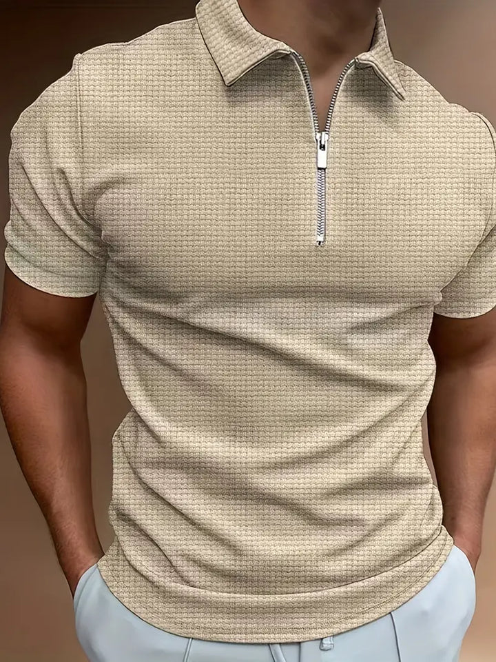 Men’s Short-Sleeve Half-Zip Polo Shirt