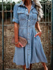 Women’s Denim Collared Midi Dress