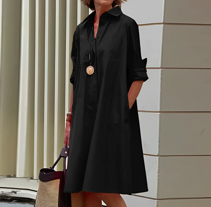 Classic Elegant Shirt Dress – Refined Comfort and Timeless Style