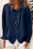 Women’s Linen Button-Down Shirt with Angled Hem