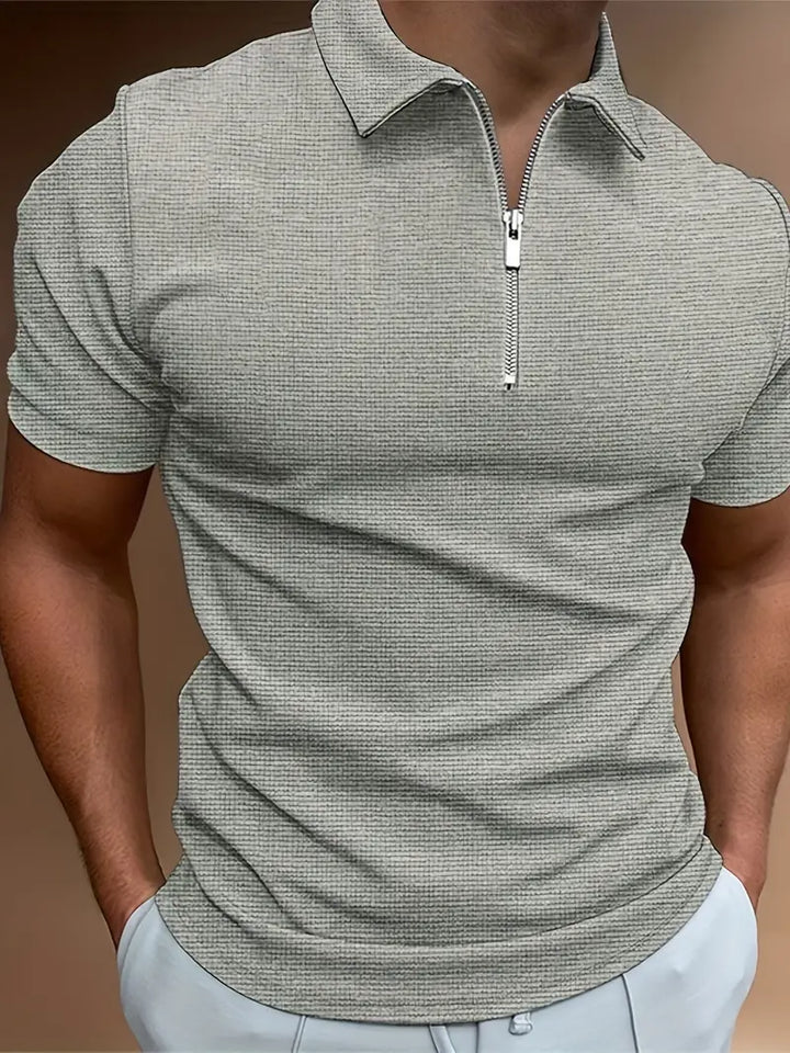 Men’s Short-Sleeve Half-Zip Polo Shirt