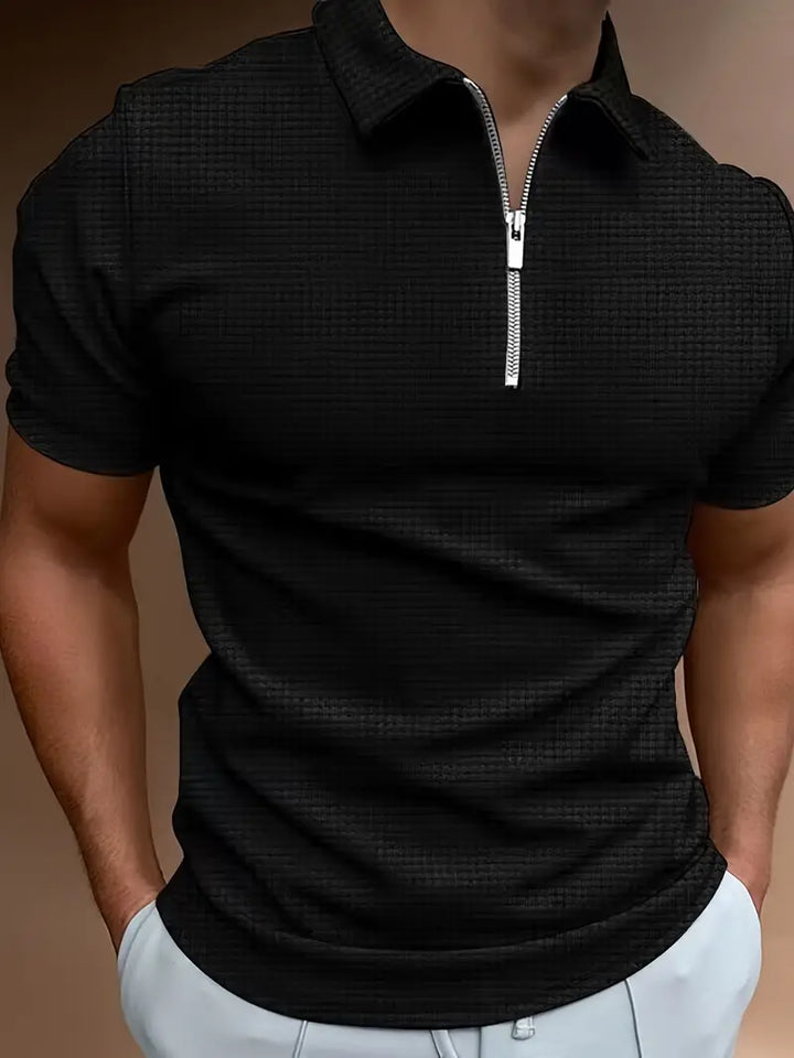 Men’s Short-Sleeve Half-Zip Polo Shirt