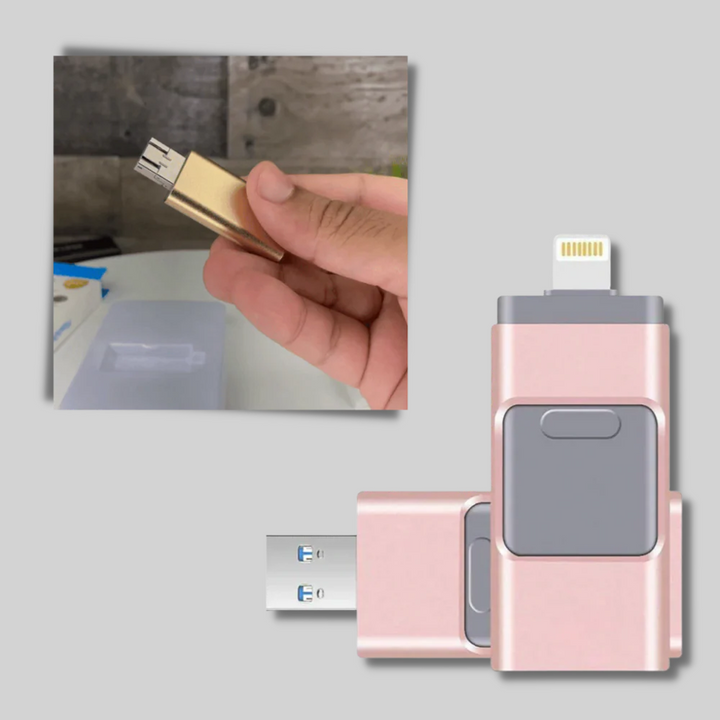 4-in-1 USB Flash Drive – Multi-Connector Storage Solution