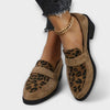 Women’s Slip-On Loafers with Leopard Print and Block Heel