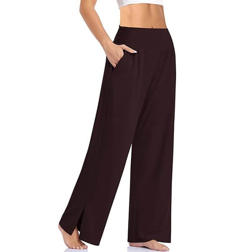 Women’s Wide-Leg Yoga Pants with Side Slits