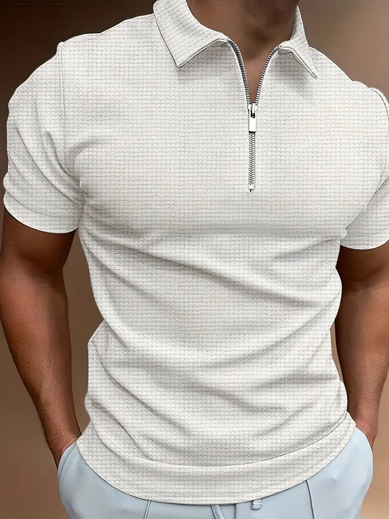 Men’s Short-Sleeve Half-Zip Polo Shirt