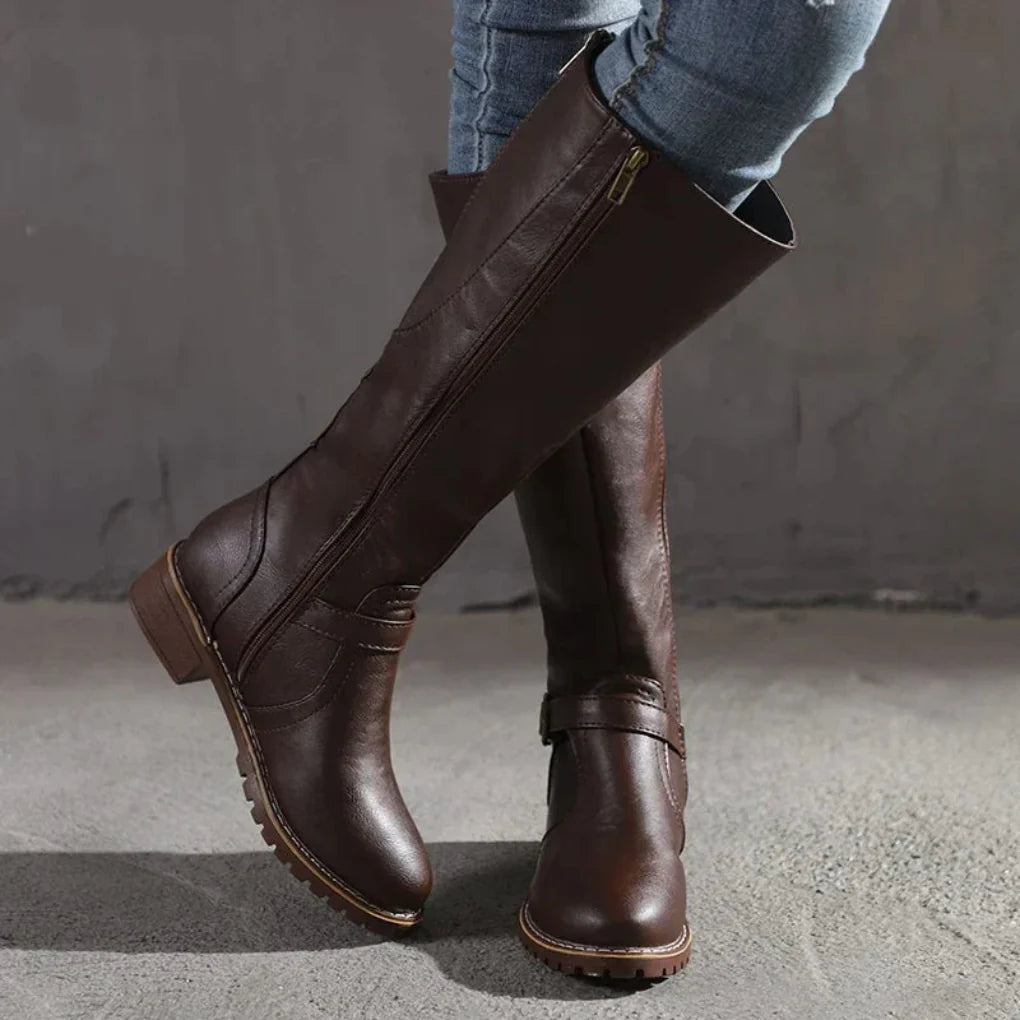 Women’s Elegant Leather Boots – Timeless Style and All-Day Comfort