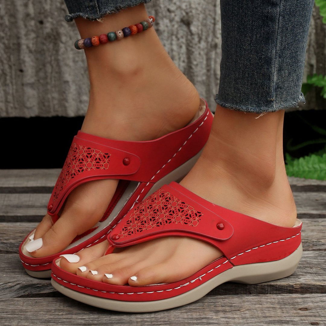 Women’s Summer Open Toe Sandals with Cutout Upper