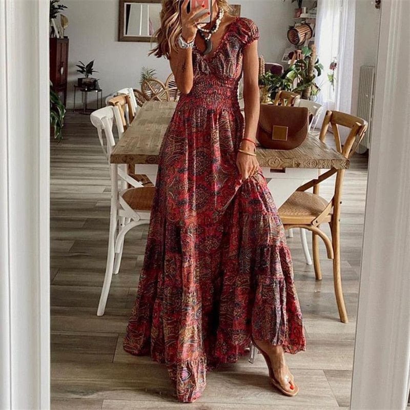 Women’s Bohemian Print Maxi Dress