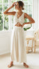Women’s Two-Piece Set with Drawstring Pants and Tie-Front Top