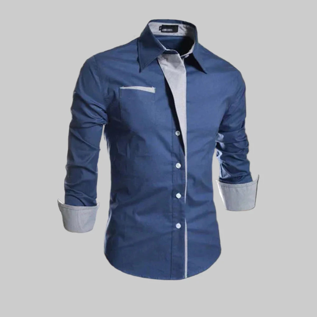 Men’s Long-Sleeve Dress Shirt – Classic cottonmix Design