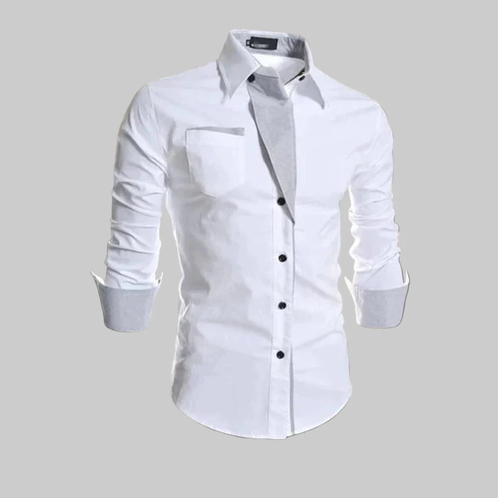 Men’s Long-Sleeve Dress Shirt – Classic cottonmix Design