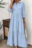 Women’s Striped Collared Maxi Dress