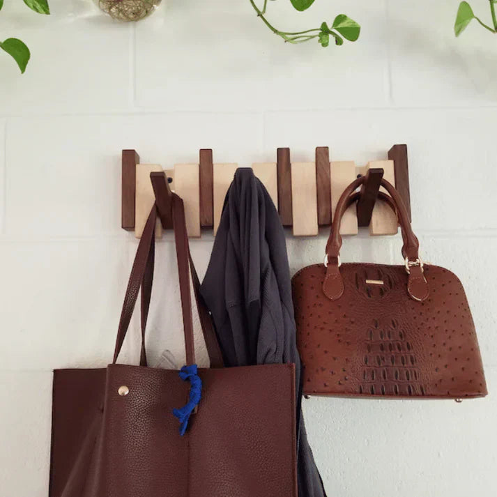 Piano-Inspired Wooden Coat Rack – A Touch of Musical Charm for Your Home