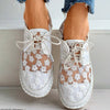 Women’s Floral Embroidered Lace-Up Sneakers