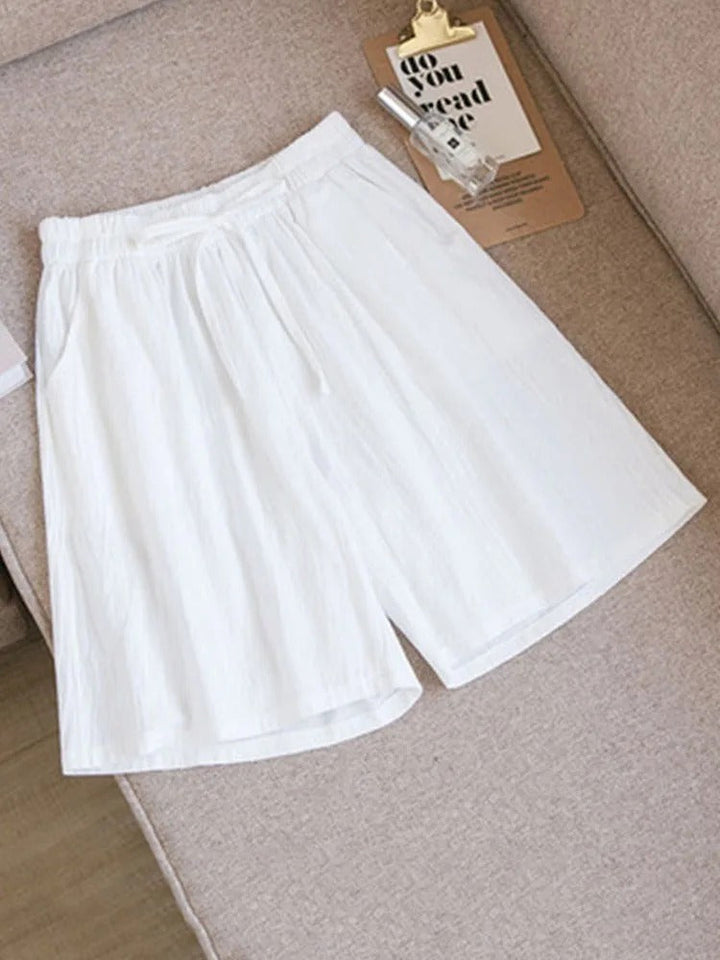 Women's Linen Shorts with Drawstring