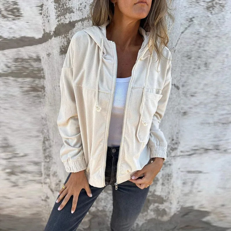 Casual Women's Hooded Jacket with Zipper Everyday Ease Meets Effortless Style