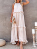 Women’s Sleeveless Maxi Dress with Ruffled Tiers